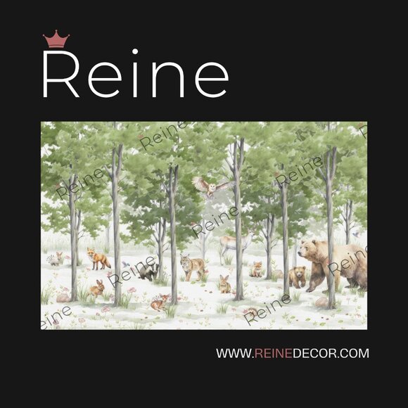 Woodland Animals in a Forest Wallpaper | Adorable Kids Room Decor - Picture 5 of 9